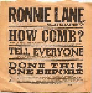 Ronnie Lane With The Band Slim Chance: How Come (7") - Bild 2
