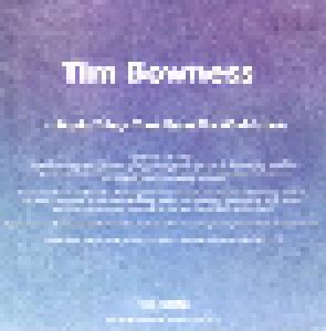 Tim Bowness: Stupid Things That Mean The World (Promo-Single-CD-R) - Bild 2