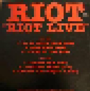 Cover - Riot: Riot Live