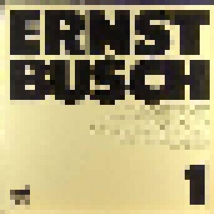 Cover - Ernst Busch: 1-Lieder Der Arbeiterklasse 1917-1933