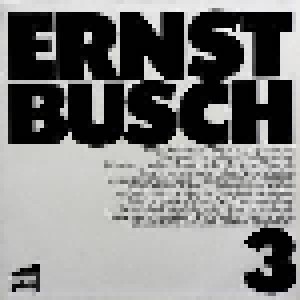 Cover - Ernst Busch: 3 Singt Und Spricht Texte Von Erich Kästner