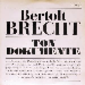 Bertolt Brecht: Tondokumente - Cover