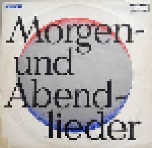 Cover - Johannes H. E. Koch / Eberhard Wenzel: Morgen- Und Abendlieder