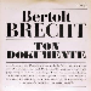 Cover - Bertolt Brecht: Tondokumente