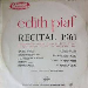 Édith Piaf: Recital 1961 (LP) - Bild 2